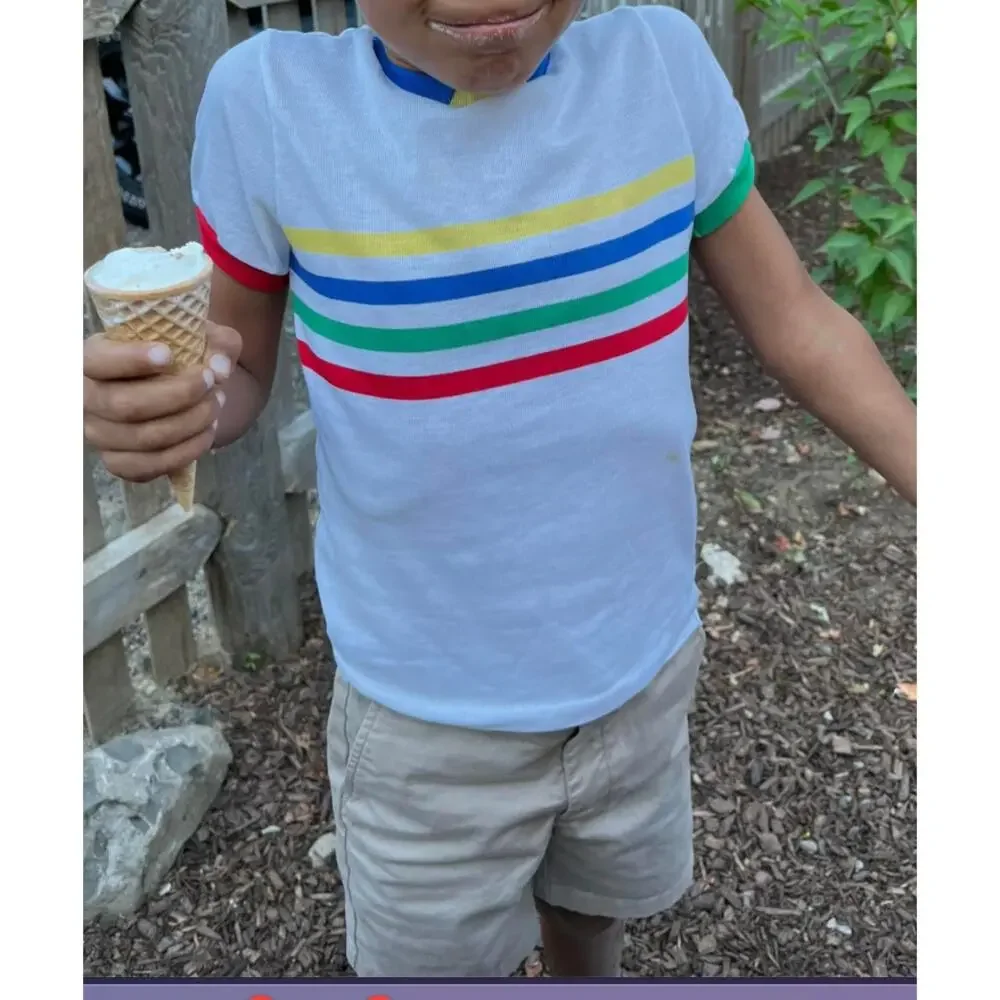 Vintage OshKosh B'gosh Colorful Striped T-Shirt 7 USA